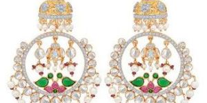 Women Multi Colored Flower Polki Earrings