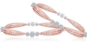 Women Rose Lattice Diamond Bangles