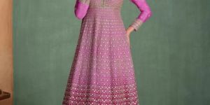 Anarkali Style Stitched Embroidered Georgette Women Dress