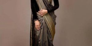 Black Color Lichi Silk Woven Traditional Women Saree