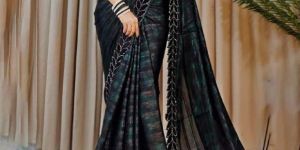 Chiffon Digital Print Designer Women Saree