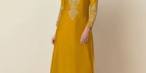 Embroidered Chinon Semi Stitched Palazzo Women Salwar Suit