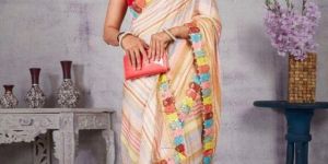 Multicolor Vichitra Silk Digital Print Women Saree