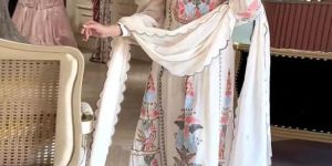 White Color Faux Georgette Embroidery Women Salwar Kameez