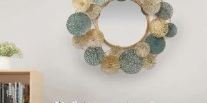 Round Multicolor Metal Mirror