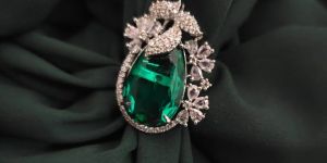 Green Doublet Cz Ring For Women