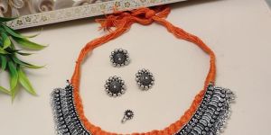 Orange Thread Oxidized Jewellery Combo Set