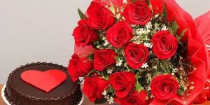 Chocolate Cake with Flowers