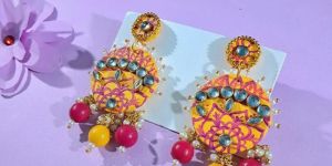 Women Kesariya Exquisite Hand Crafted Earrings