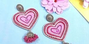 Women Love Vibes Handmade Earrings Crafted With Bright Silver Ball