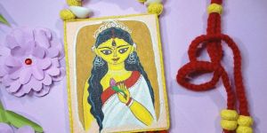 Women Maa Durga Handcrafted Fabric Necklace With Bead
