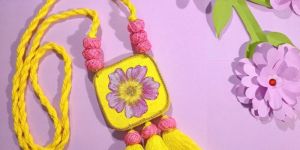 Women Sunshine Vibrant Yellow Colour Hand Painted Necklace