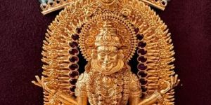 Kathakali Inspired Designer Antique Gold Finish Necklace Set for Women