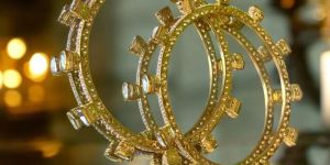 Next to Real Gold Uncut Moissanite Bangles