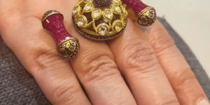 Statement Glamour: Dual Finger Ruby Women Ring