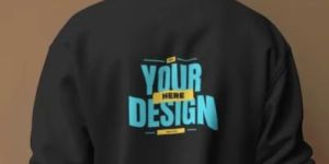 Men Printed Black Cotton Sweatshirt