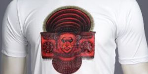 Men White Knitted Fabric T-Shirt