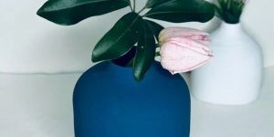 Azure Serenity Matte Flower Vase