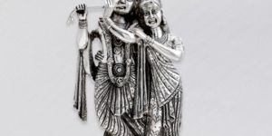 Divine Radha Krishna Statue In Silver