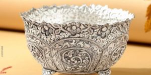 Flowery Silver Bowl