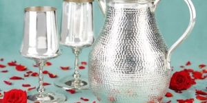 Luxurious Silver Jug and Glass Set
