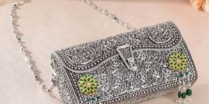 luxy silver clutch bag