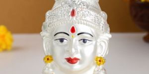 Pure Silver Varalakshmi Face in White Polish