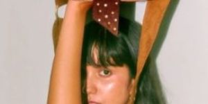 Semi Circle Maroon Studded Flap Fanny Waist Bag