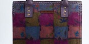 Wine Checks Print Portrait Tote Bag