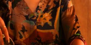 Women Mosaic Print Crop Kaftan Top