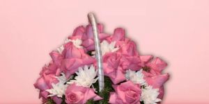Gorgeous Basket of Pink Roses