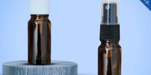 10ML Amber Glass Bottle With Black And White Mist Spray Pump