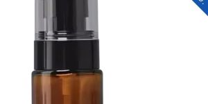 30 ML Amber Flat Shoulder Glass Bottle With NHR Serum Pump