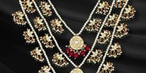 Women Multi Layered Ruby Kundan Necklace Set
