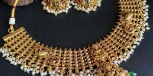 Royal South Indian Gold Wedding Necklace Set For Women