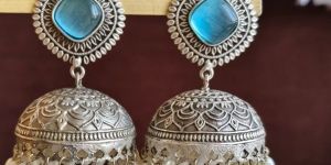 Silver Charm Antique Monalisa Pearl Jhumka For Women