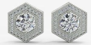 Solitaire Hexagon Lab Grown Ladies Diamond Tops