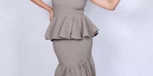 Grey Flounce Skirt And Top
