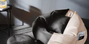 Black & Beige Coaster Shine Teardrop 3 Piece Bean Bag Combo Set