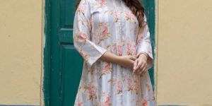 Women Chanderi Print Co Ord Set Lilac