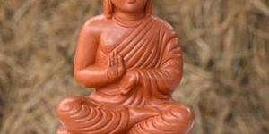 Clay Lord Budha Head Up Meditation Statue