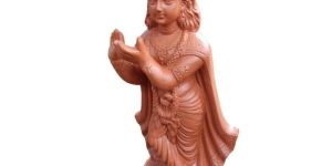 Clay Lord Krishna Statue