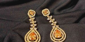 Women Zevarly Champagne AD Earrings