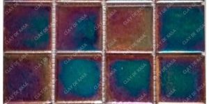 Iridescent Black Square Ceramic Handmade Tile