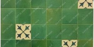 Light Moroccan Green With Accent Ceramic Handmade Tile