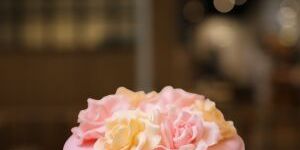 Pink Flower Blossom Vanilla Cake