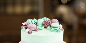 Round White Flower Happy Birthday Vanilla Cake