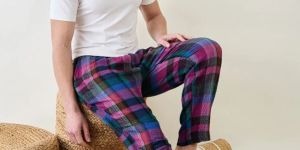 Men Multi Colour Checkered Narrow Fit Lounge Pants