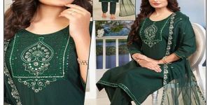 Cotton Designer Green Kurti Set