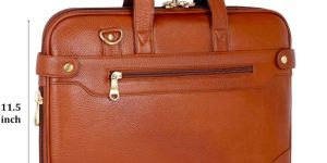 Slim Leather Messenger Laptop Bag